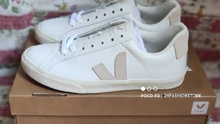 REVIEW DAN UNBOXING SNEAKER VEJA ESPLAR EXTRA WHITE SABBLE [upl. by Cowie]