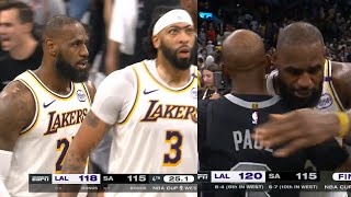 LeBron James clutch layup vs Spurs then shows love to Chris Paul after the game [upl. by Eicyac564]