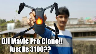 DJI Mavic Pro Clone Unboxing Eachine E58 Pocket Drone  Flight Test amp Review [upl. by Kattie]