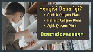 DERS ÇALIŞMA PROGRAMI   Günlük Haftalık Aylık   YKS  LGS  KPSS [upl. by Annavas]