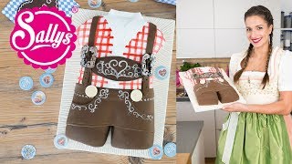 Lederhose Torte  Motivtorte  Oktoberfest  Geburtstagstorte  Sallys Welt [upl. by Nueovas]