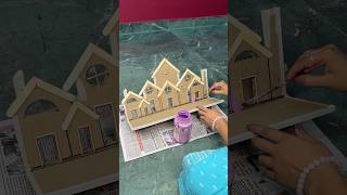 Home Shaped Plant Holder DIY Craft using Cardboard short reel viral youtubeshort diycrafts [upl. by Phyllida]