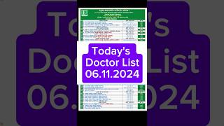 Todays Doctor List  06112024 [upl. by Ellehsal371]