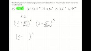 Exponentialfunktionen Prozentangabe aus Wachstumsfaktor bestimmen [upl. by Adnih]