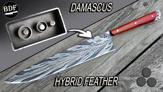 Full Process Damascus Feather  Hybrid Feather [upl. by Eirual]