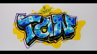 How to draw graffiti art TON coin [upl. by Nitnelav]