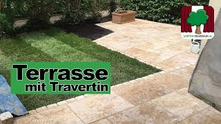 Terrasse mit TravertinPlatten Zeitraffer [upl. by Aisetra]