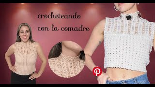 ⭐⭐⭐⭐⭐Blusa Miley tejida a crochet parte1 fácil y rápido crocheteando con la comadre [upl. by Ahseenat]