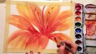 How to paint a flower with watercolor [upl. by Nyluqcaj348]