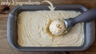 HOMEMADE VANILLA ICE CREAM  3 Ingredients only No Ice Cream Machine [upl. by Marvin746]