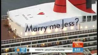 Channel 7 Sunrise Footage  Cunard Queen Mary 2s Sydney Arrival [upl. by Nilahs]