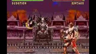 Mortal Kombat II Beat Kintaro and Shao Kahn Easily SNES [upl. by Eyeleen]