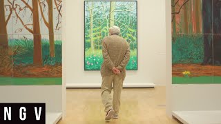 DAVID HOCKNEY REFLECTS ON THE EXHIBITION DAVID HOCKNEY CURRENT [upl. by Etsirhc938]