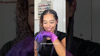 Retocando meu cabelo de roxo ⭐️ pintandocabelo cacheada cachos finalizacaodecachos cacheadas [upl. by Aubarta457]