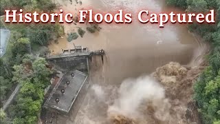 East TN Historic Flooding Captured plus Bridge Collapse and Dam Crested  Storm Helene [upl. by Olsen]