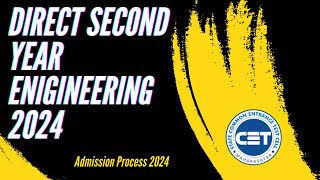 Direct Second Year Engineering 2024  DSE Admission Process 2024 [upl. by Vanni]