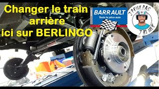 Changer le train arrière  essieu PSA amortisseurtambourmoyeu Ici sur Citroën Berlingo [upl. by Giuliana363]