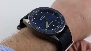 PreOwned Blancpain Fifty Fathoms Bathyscaphe 50000240 Luxury Watch Review [upl. by Prowel]