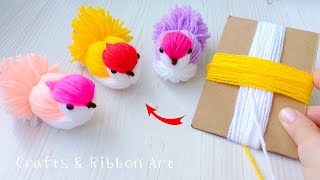 Super Easy Bird Making Idea with Yarn  DIY Woolen Birds  How to Make Yarn Bird  Woolen Dolls [upl. by Annola]