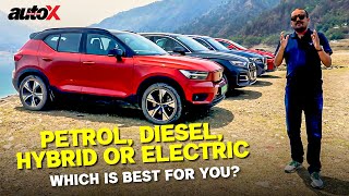 Audi Q5 vs BMW X3 vs Lexus NX350h vs Volvo XC40 EV 2022  Petrol Diesel Hybrid or Electric  autoX [upl. by Roque256]