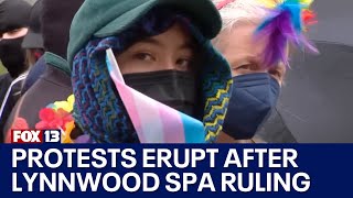 Protests erupt after Lynnwood spa ruling  FOX 13 Seattle [upl. by Choong]