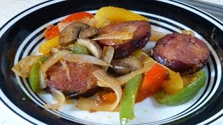 Cajun Andouille SausagePeppersOnionsMushrooms [upl. by Nairehs]