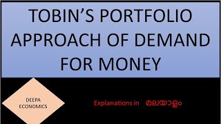 Tobins Portfolio Approach Of Demand For Money  Malayalam [upl. by Mariken491]