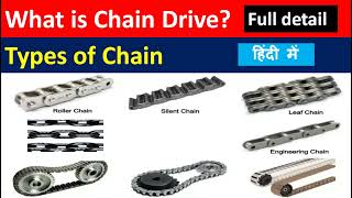 Chain drive  Types of chains  Chain drive in Hindi  Chain drive animaton  Chain drive mechanism [upl. by Allard]