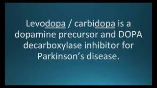 How to pronounce levodopa carbidopa Sinemet Memorizing Pharmacology Flashcard [upl. by Jenei741]