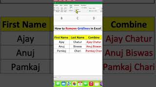 How to Remove Gridlines in Excel shorts [upl. by Ahsirtak]