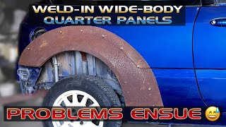 WeldIn Wide Body Rear Quarter Panels  Problems Ensue  SarahNTuned WRC Focus Project [upl. by Haelat287]