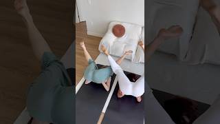 Elbow Stand Yoga Leg Stretch with CiaraStretches LilliesYoga [upl. by Nesila]