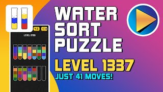 Water Sort Puzzle Level 1337 Walkthrough 41 Moves [upl. by Joao]