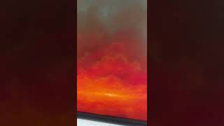 Abstract cloudscape in oil oilpainting clouds fire glowing [upl. by Elson]