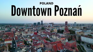 Downtown Poznań  4K drone video [upl. by Yhpos]