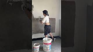 How to Prepare Tiles Wall ​ Wall paint​ Fast amp Beauty part 6070 [upl. by Phyl388]