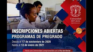 🔴Inscripción Paso a Paso a programas de la Universidad del Cauca Pregrado 2021 [upl. by Broeder371]