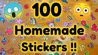 100 Homemade Stickers 😱😳 How to make stickers at home Make stickers without sticker paperdiy craft [upl. by Droflim338]