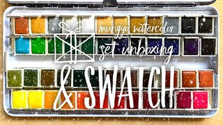 MUNGYO Watercolor Set  Unboxing  Watercolor Swatch  Set Review [upl. by Annabel966]