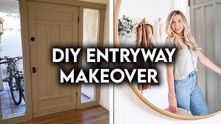 DIY EXTREME ENTRYWAY MAKEOVER  FRONT DOOR TRANSFORMATION [upl. by Philipson]