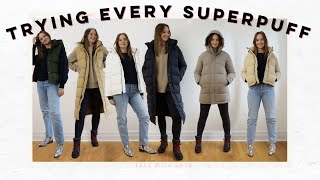 SUPERPUFF HAUL  trying every puffer at Aritzia so you don’t have to 2024 [upl. by Bunns]