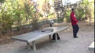 Seemiller Grip Mark Steinb vs Reinhard Steinbrecher Table Tennis Practicing 20181014 Steinplatte [upl. by Leamaj]