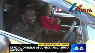 PRESIDENT RUTO BUYS NEW CAR IN NAIVASHA AS HE DRIVES NAKURU GOV SUSAN KIHIKA IN NAIVASHA [upl. by Etak]