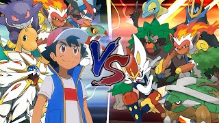 Starter Pokémon Battle ASH Vs SINNOH and GALAR STARTERS [upl. by Thackeray755]