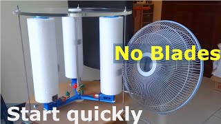 Magnus effect vertical axis wind turbine No blade start quickly [upl. by Eirlav]