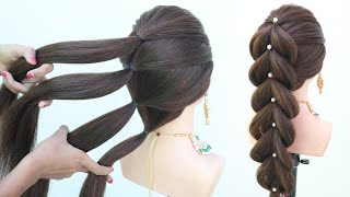 very easy ponytail hairstyle for long hair  trendy hairstyle for teenagers [upl. by Nassi663]