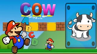 3 Letter Words For Kids  3 letter words for reading practice  Learn to Read  MARIO ABCD [upl. by Maxie]