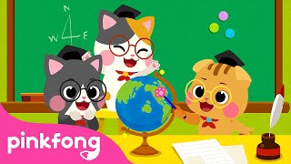 Five Oceans And Seven Continents  Cat Song  Cotomo Cats  Pinkfong Kids Song [upl. by Ettolrahc]