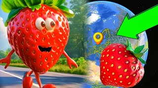 Giant Strawberry Sculptures on Google Maps [upl. by Garey64]