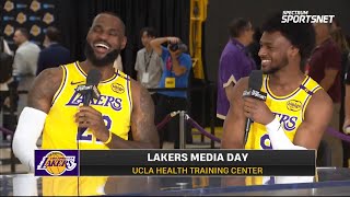 LeBron and Bronny James troll each other after going 1v1 at Lakers practice 😂 [upl. by Ayo]